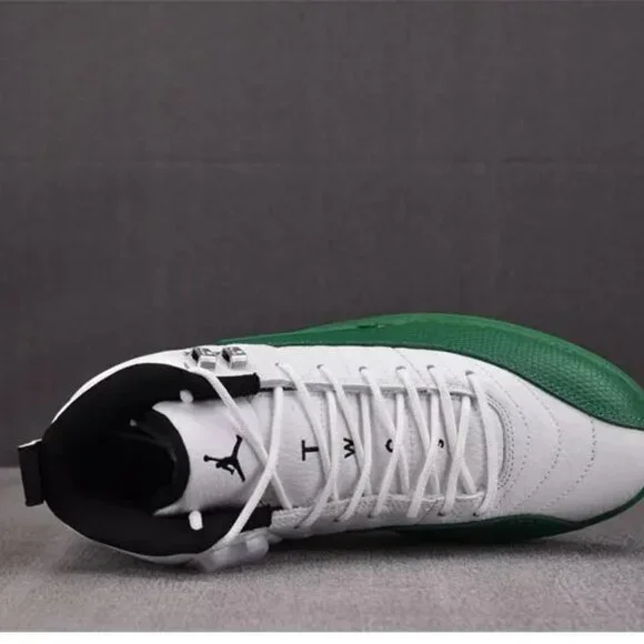 White & Green High Top Basketball Style Sneakers – Comfortable Streetwear Casual - Picture 5 of 9